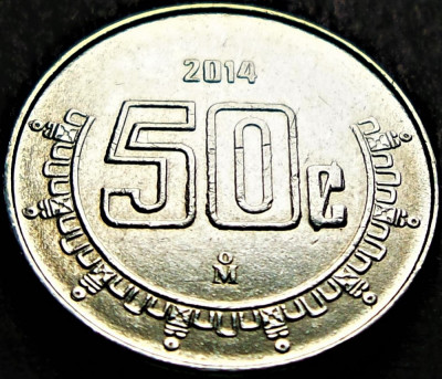 Moneda exotica 50 CENTAVOS - MEXIC, anul 2014 * cod 4948 = A.UNC foto