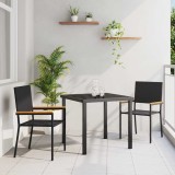 Scaune de grădină stivuibile - Set de 2 piese din ratan poliester