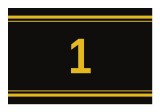 Sticker autoadeziv nr. 1 - Signetten SAFE auriu pe fundal negru
