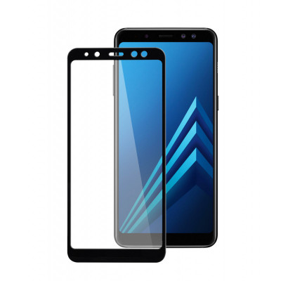 Folie Protectie Ecran OEM pentru Samsung Galaxy A8 (2018) A530, Sticla securizata, Full Face, 5D, 0.3mm, Neagra foto