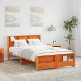 Cumpara ieftin Cadru de pat Maro ceruit 140 x 190 cm Lemn masiv de pin