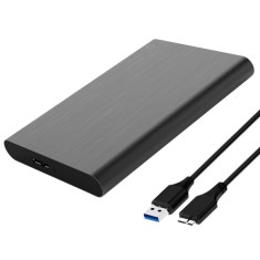 Carcasa externa pentru hard disk de 2,5 inch, Rack HDD/SSD Sata, FIDECO, USB 3.0, din Aliminiu, Negru foto