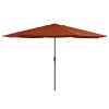 VidaXL Umbrelă de soare de grădină, st&acirc;lp metalic, cărămiziu, 390 cm 47383