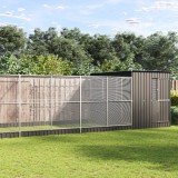 VidaXL Voliera de păsări cu extensie, argintiu, 704x303x216 cm, oțel