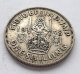 377. Moneda Marea Britanie 1 shilling 1938 (Scottish crest) (argint 0.500)
