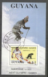 Guyana 1992 Sport, Olympics, Albertville, perf. sheet, used T.173, Stampilat