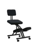 Scaun Ergonomic Kneeling OFF 094, Stofa Neagra, Ajustabil, Postura Corecta, 100 kg