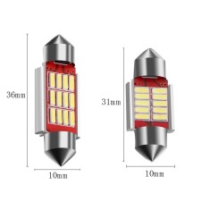 set 2 leduri 36mm canbus, alb 12v
