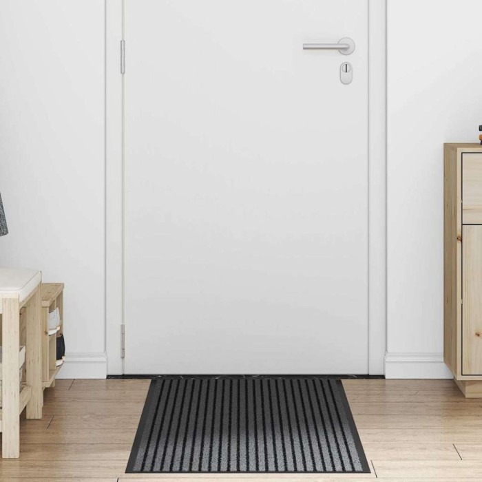 vidaXL Covoraș de intrare Dungi Negru și Gri 60 x 180 cm 4105593