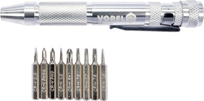 Set surubelnita metalica cu biti 10 piese VOREL foto