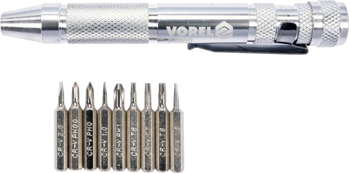 Set surubelnita metalica cu biti 10 piese VOREL