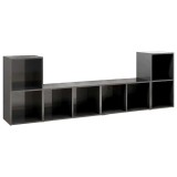 Cumpara ieftin Dulapuri TV 4 buc gri extralucios 72x35x36,5 cm lemn prelucrat
