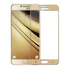 Folie protectie sticla securizata full size pentru Samsung Galaxy C5, auriu foto