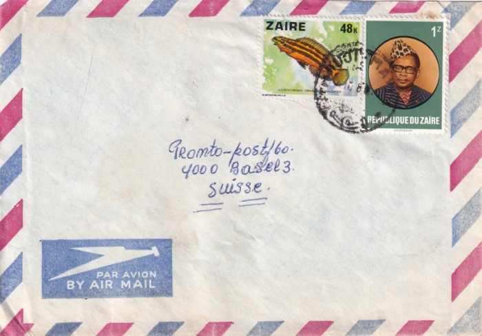 FILATELIE TEMATICA - PLIC ZAIR TEMATICA PESTI AIRMAIL