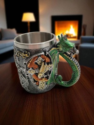 Cană medievală cu dragon 400 ml foto
