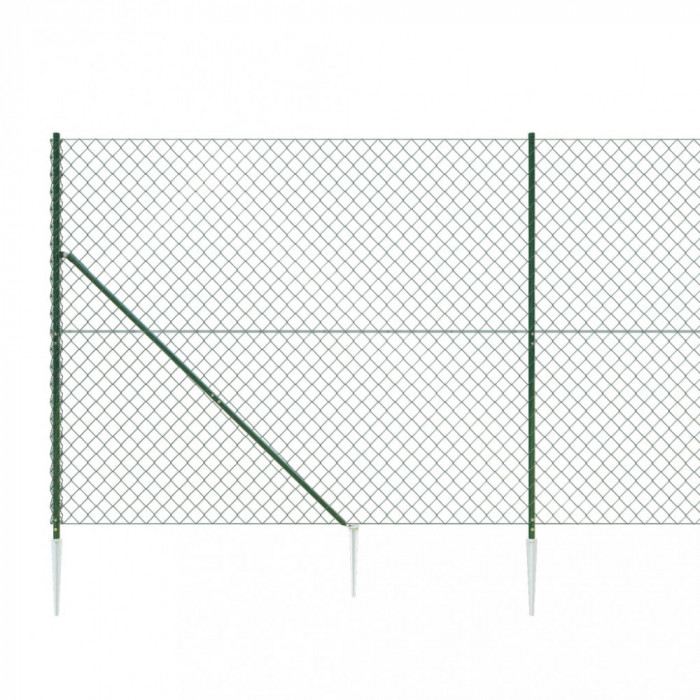 Gard plasa de sarma cu tarusi de fixare, verde, 1,6x10 m GartenMobel Dekor