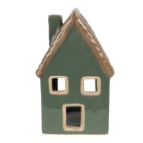 Cumpara ieftin Candela Casuta portelan verde maro 9x8x15 cm