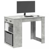Cumpara ieftin Birou cu sertar și raft Gri beton 102x62x77,5 cm lemn prelucrat
