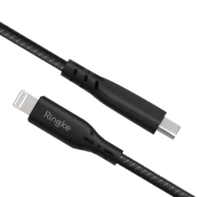 Ringke - Cablu MFI Fast Charge - Type-C la Lightning - Negru foto