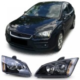 Set faruri cu sticla clara neagra dreapta stanga, potrivit pentru Ford Focus II 2004-2008 Performance AutoTuning