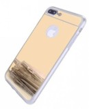 Husa iPhone 8 Plus Oglinda Luxury Gold MyStyle Protectie Slim Silicon Flexibil Decupaj Logo
