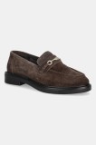Steve Madden mocasini din piele &icirc;ntoarsă Huddles culoarea maro, cu toc plat, 11002911