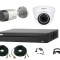 Sistem supraveghere video profesional Dahua HDCVI mixt, 2 camere 2MP IR Smart 20m cu DVR DAHUA 4 canale, accesorii, live internet SafetyGuard Surveill