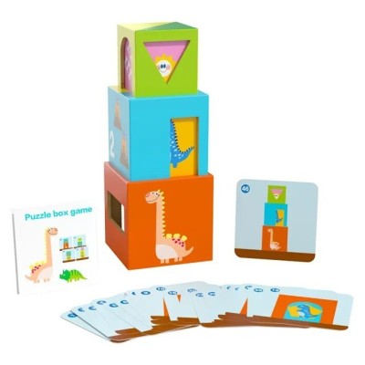 Jucarie de Construit, Cyrax, Puzzle Box, Blocuri Stivuibile, 4-6 Ani, 5 Cuburi, 48 de Modele de Construit, 1 Manual, 12.8 x 12.8 x 12.8 cm, Multicolor foto