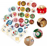 Set de 4 foi cu autocolante de Craciun LEMESO, multicolor, hartie, 4 cm