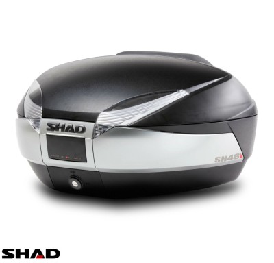 Cutie portbagaj (topcase) Shad model SH48 culoare: negru/titanium (volum: 48 litri) &amp;ndash; include placa de montaj foto