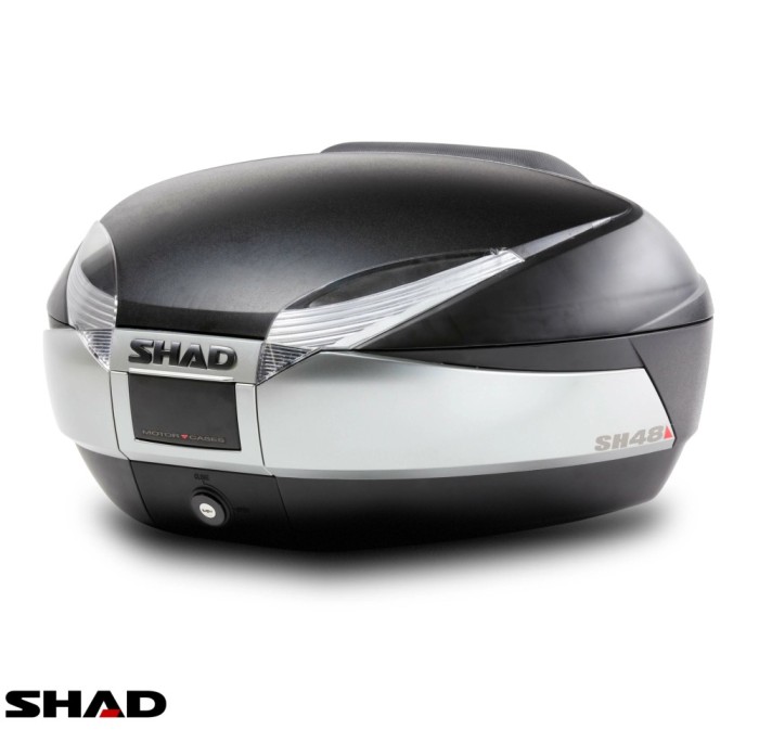 Cutie portbagaj (topcase) Shad model SH48 culoare: negru/titanium (volum: 48 litri) &ndash; include placa de montaj