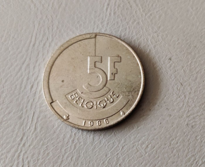 Belgia - 5 franci / francs (1986) Regele Baudouin I - monedă s402