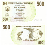 Zimbabwe 500 Dollars 2006 P-42 UNC