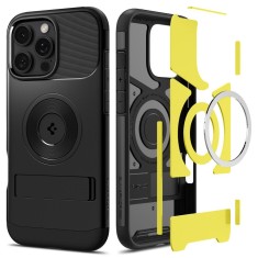 Husa iPhone 16 Pro Max Spigen Slim Armor MagSafe, negru foto
