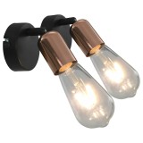 Spoturi luminoase bec filament 2 buc. negru și arămiu 2 W E27