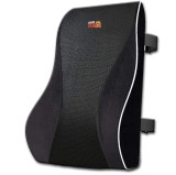 Perna lombara completa Linomag, Suport lombar pentru scaun de birou sau masina, Spuma cu memorie, Negru, 44 x 40 x 13cm