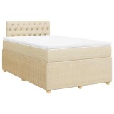 Cumpara ieftin Pat continental cu saltea, crem, 120x190 cm, textil