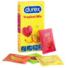 Prezervative cu Arome de Fructe Durex "Tropical Mix Pleasure Fruits" 6 Bucati##