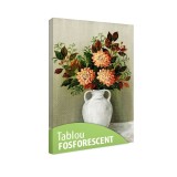 Tablou Fosforescent Ochiul Boului, Vas Alb, Canvas, 30x20 cm. Decoratiuni Casa, Living, Dormitor