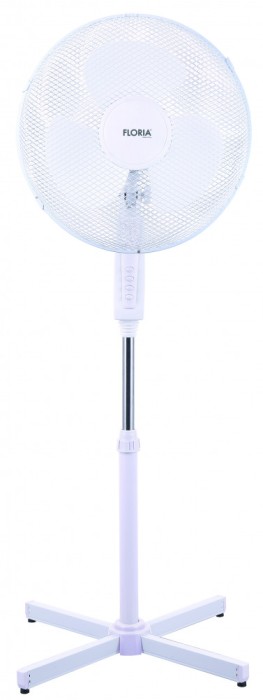 Ventilator cu picior FLORIA ZLN-1180, Diametru 40 cm, Putere 40 W, Motor silentios si puternic, Alb
