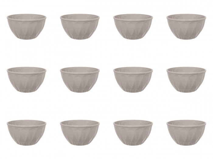 Set boluri, 12 piese, 300 ml, Plastic, Bej