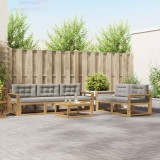 vidaXL Set de canapele de exterior cu pernă 6 pcs Alb și gri deschis 3386065