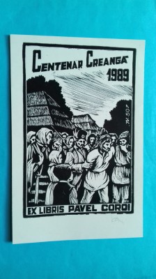 Bucuresti Centenar Creanga 1989 Exlibris foto