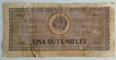 Bancnota Romania - 100000 Lei 1947 foto