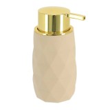 Dispenser Săpun Plastic 210 Ml &ndash; Crem / Auriu