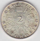 AUSTRIA 2 SCHILLING 1929 BILLROTH, Europa, Argint