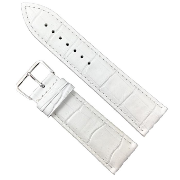 Curea de ceas din piele naturala Alba - 24mm WZ2004 Curea de ceas din piele naturala Alba - 24mm WZ2004