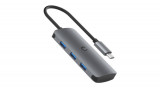 Cygnett SlimMate Hub 6in1 USB-C 3x USB, USB-C, SD k&aacute;rtya, Micro SD k&aacute;rtya 100W (sz&uuml;rke)