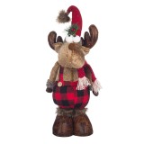 Ren decorativ de Craciun, 45 cm, salopeta carouri