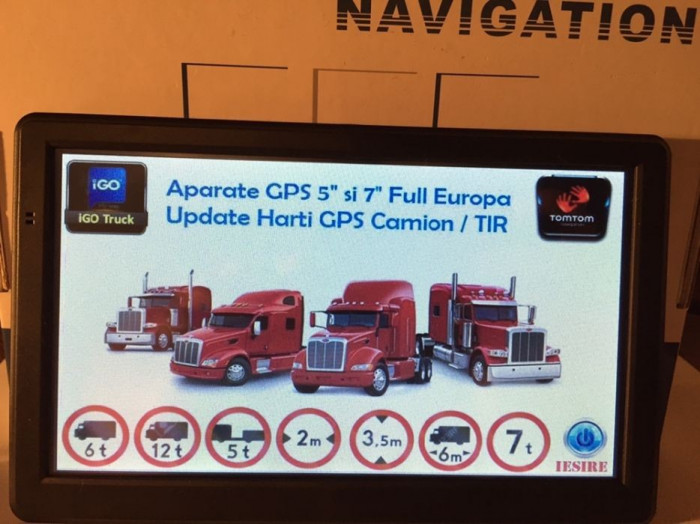 GPS Navigatie ecran 7&quot;APARATE GPS AUTO,GPS TIR GPS CAMION HARTI FULL EUROPA 2024